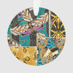 Art papillon sarcelle et violet maximaliste vibran