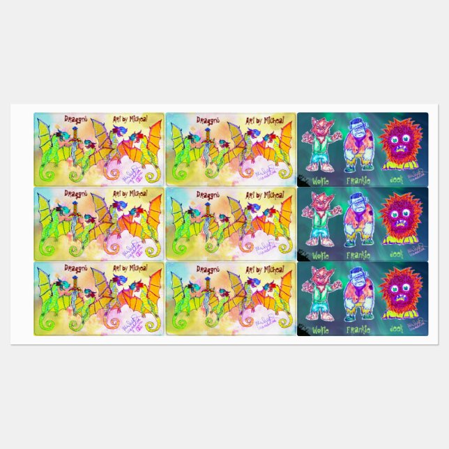 Art par Micheal Stickers amusants (Feuille)