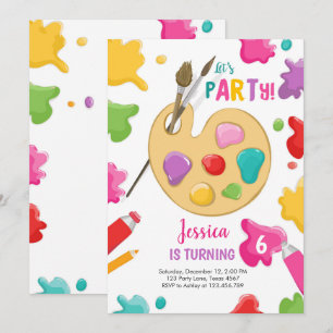 Art Party Anniversaire Invitation Peinture Artisan