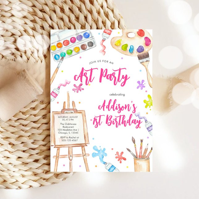 Art Party Painting Craft Birthday Party Invitation (Créateur téléchargé)