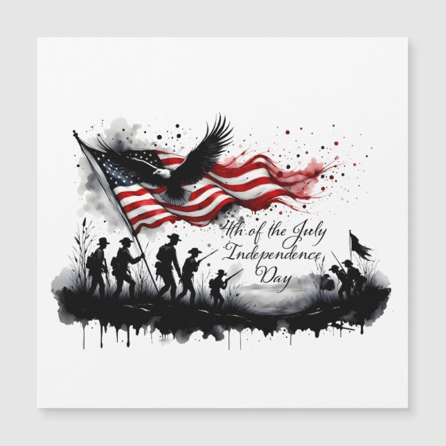 Art patriotique du 4 juillet avec drapeau et solda (Devant)