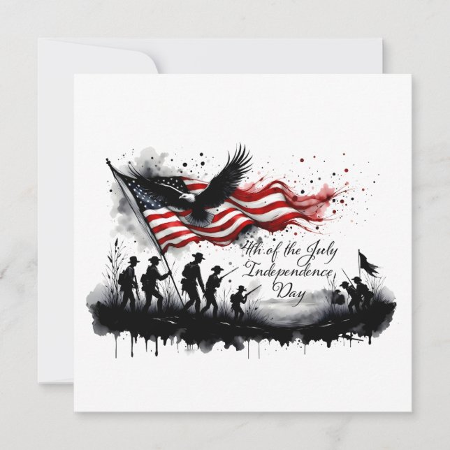 Art patriotique du 4 juillet avec drapeau et solda (Devant)