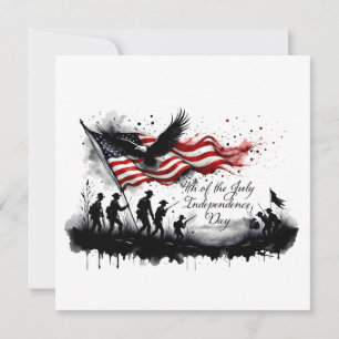 Art patriotique du 4 juillet avec drapeau et solda