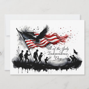 Art patriotique du 4 juillet avec drapeau et solda