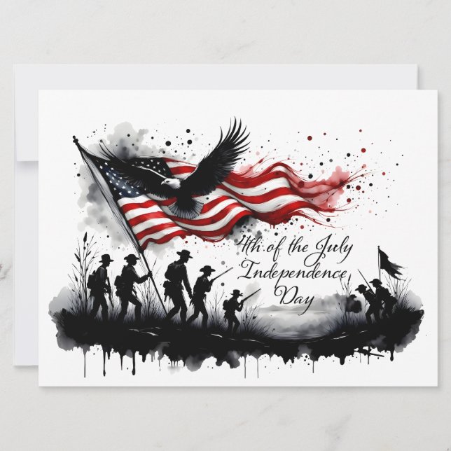 Art patriotique du 4 juillet avec drapeau et solda (Devant)