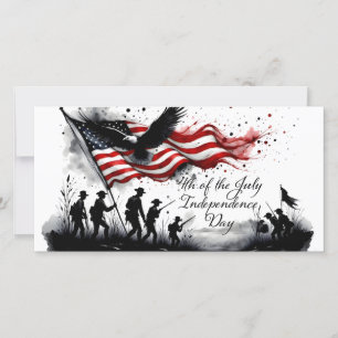 Art patriotique du 4 juillet avec drapeau et solda