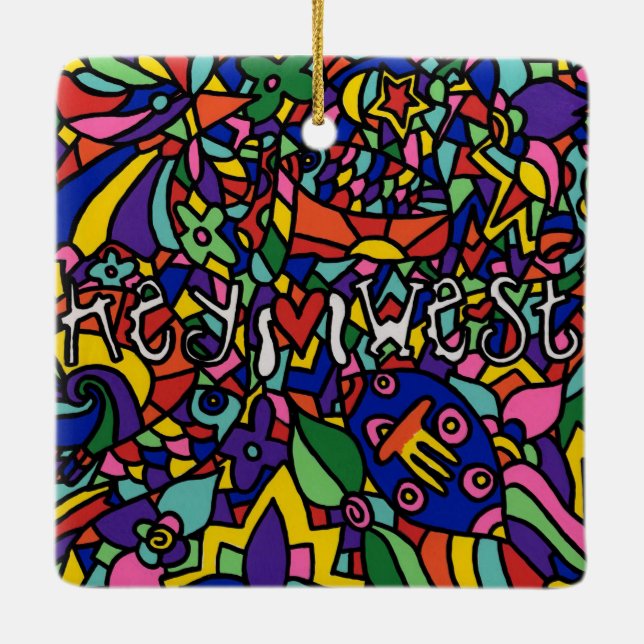 Art peint à l'ouest de clé ornement de Noël (Dos)