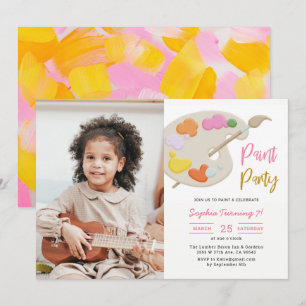 Art Peinture Anniversaire Fête Photo Invitation