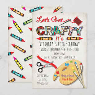 Art Peinture Artisanat Invitations de fête d'anniv