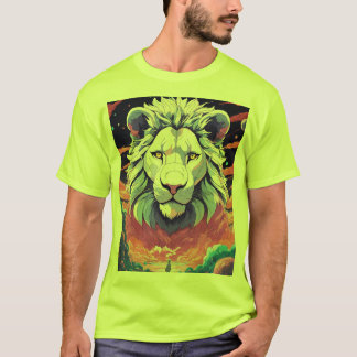Art Pixel Rétro Design de T-shirt Lion géométrique