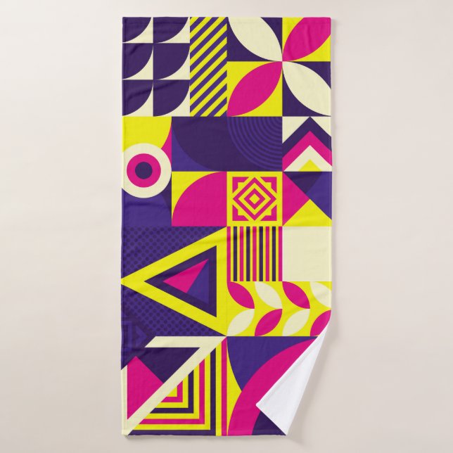 Art pop, formes géométriques colorées. (Serviette de bain)