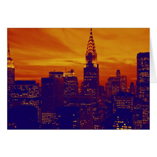 Art pop orange bleu New York City (Devant horizontal)