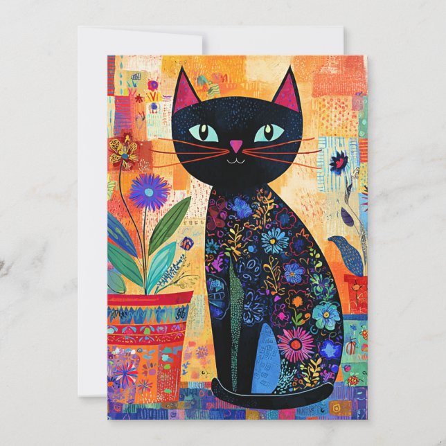 Art populaire de chat noir (Devant)