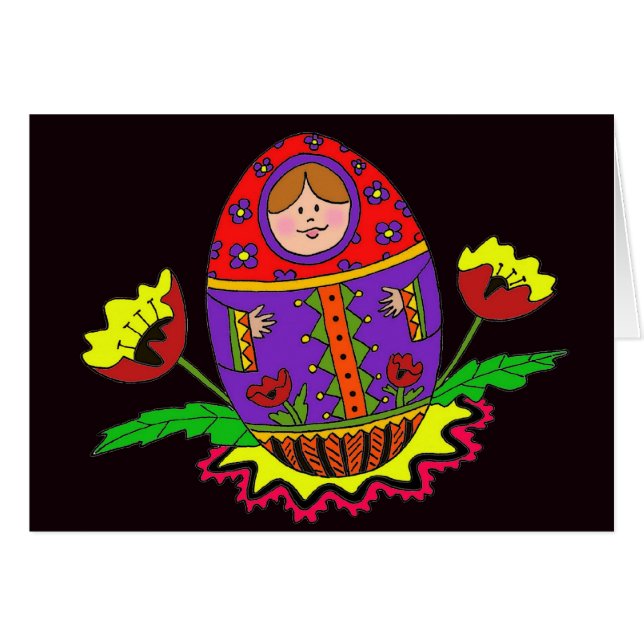 Art populaire d'Ukrainien de Matryoshka Pysanka (Devant horizontal)