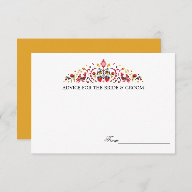 Art populaire russe Khokhloma Mariage Cartes de co (Devant / Derrière)