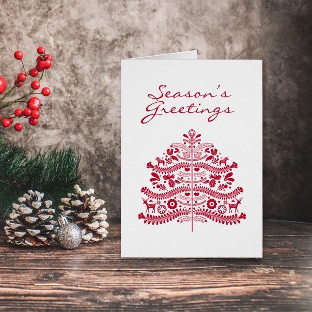 Art populaire scandinave rouge Arbre de Noël nordi (Créateur téléchargé)