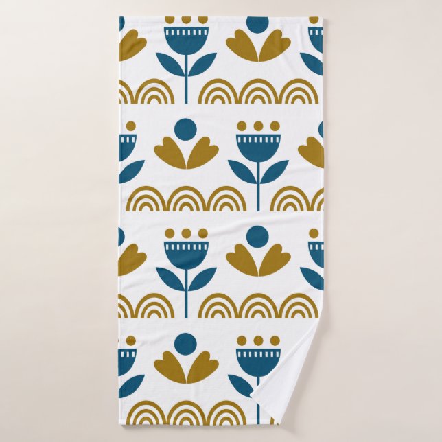 Art populaire scandinave sans couture motif vintag (Serviette de bain)