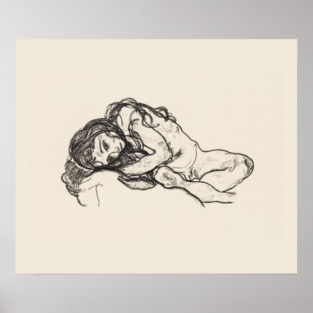 ART POSTER : EGON SCHIELE : FILLE 1918 (Devant)