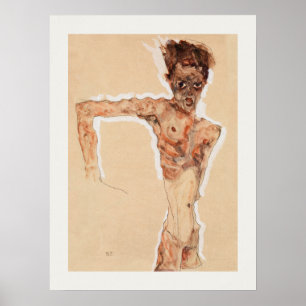 ART POSTER : EGON SCHIELE SELF PORTRAIT : 1911