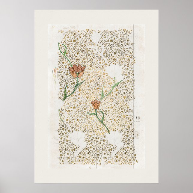 ART POSTER : WILLIAM MORRIS : GARDEN TULIP : 1885 (Devant)
