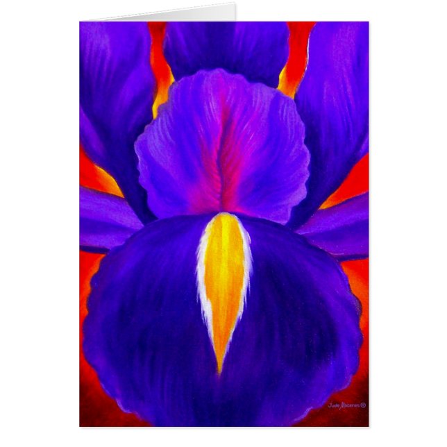 Art pourpre de peinture de fleur d'iris - multi (Devant)