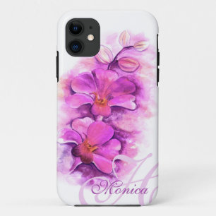 Art rayonnant nommé d'orchidée coque iphone flor