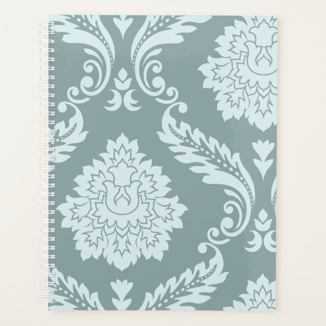Art Rococo Damassé I Bleu de Canard Œuf+Turquoise (Devant)