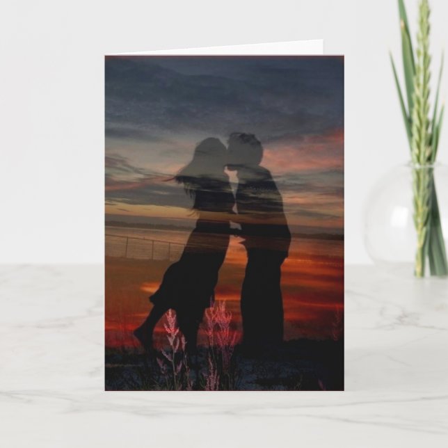 Art romantique de carte de voeux d'amants de (Devant)