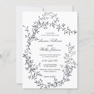 Art Romantique Floral Mariages Invitations