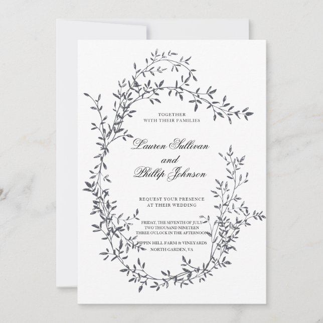 Art Romantique Floral Mariages Invitations (Devant)