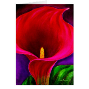 Art rouge de peinture de fleur de lis de Cala -