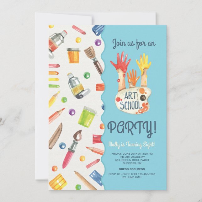 Art School Party Invitation (Devant)
