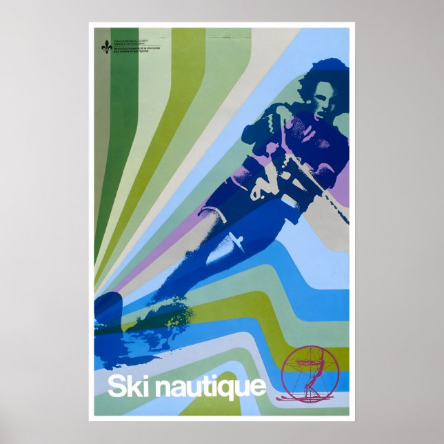 Art Ski Nautique Affiche Rétro Impression Maison V (Devant)
