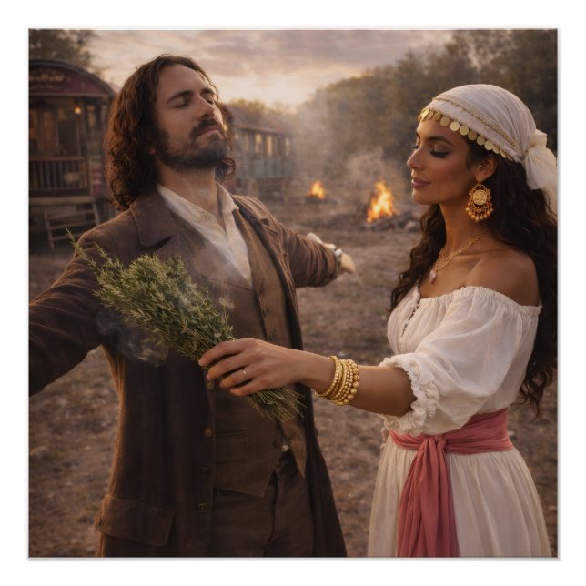 art spirituel || Affiche brillante 20x20 || gitana (Devant)
