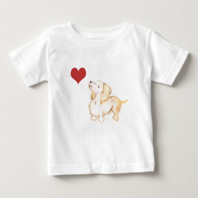 "Art T-shirt de childs de teckel d'amour par (Devant)