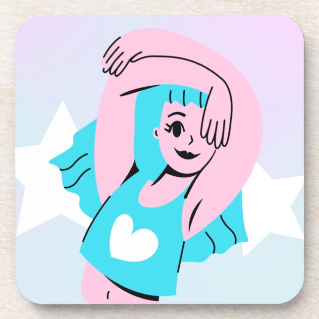 art trans sur dessous de verre en plastique dur (Devant)