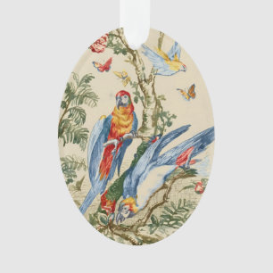 Art Tropical Antique de Perruche et de Papillon