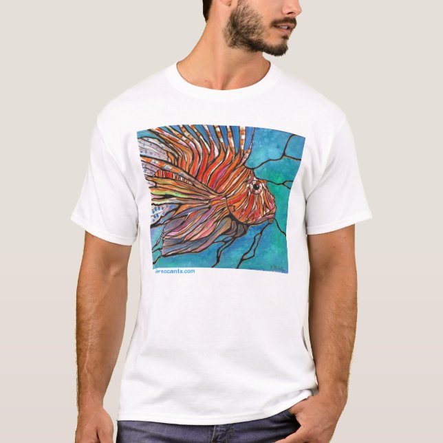 ART tropical de T-shirt de Turkeyfish de poissons (Devant)