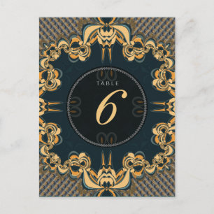 Art turquoise Alternative Mariage Menu Numéro de t