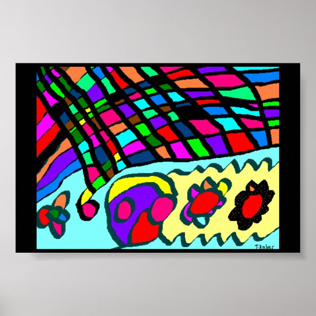 Art ultra abstrait sur affiche noire (Devant)