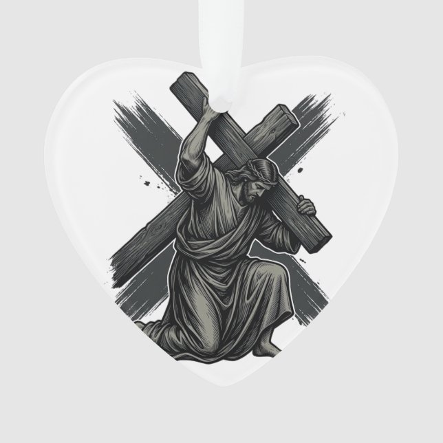 Art vectoriel chrétien Jésus portant la croix vint (devant)