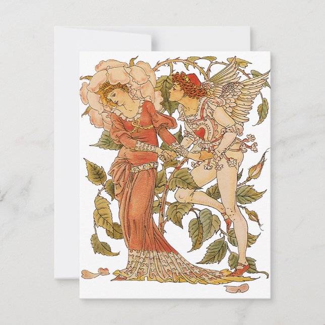 Art Victorien, Rose par Walter Crane Invitation (Devant)