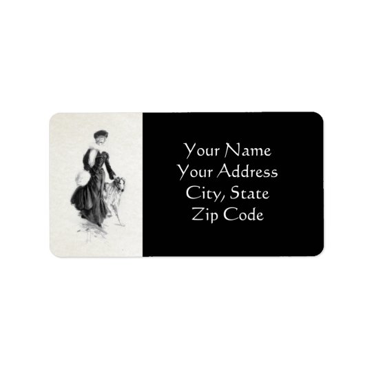 Art vintage de barzoï de mode étiquettes d’adresse
