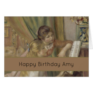 Art vintage de filles au piano impressionniste fra