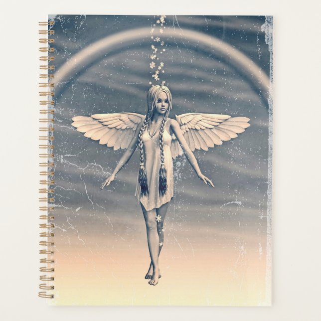 Art vintage de l'ange gardien arc-en-ciel (Devant)