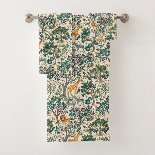 art vintage, girafes zébrées, flamants, oiseaux, l (En situation)