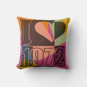 Art vintage - I love (heart) 1972 - Coussin