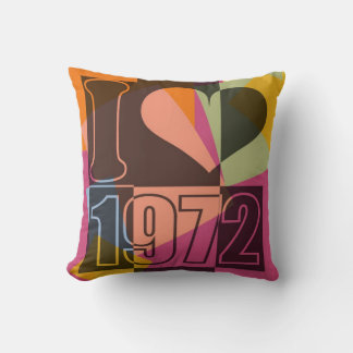 Art vintage - I love (heart) 1972 - Coussin