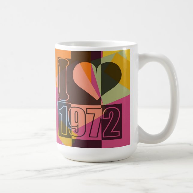 Art vintage - I love (heart) 1972 - Mug (Droite)
