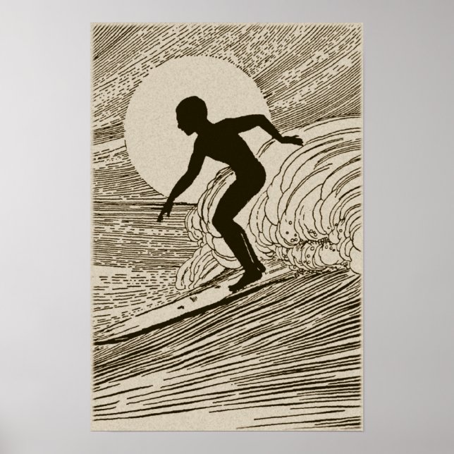 Art vintage - Poster de surf (Devant)